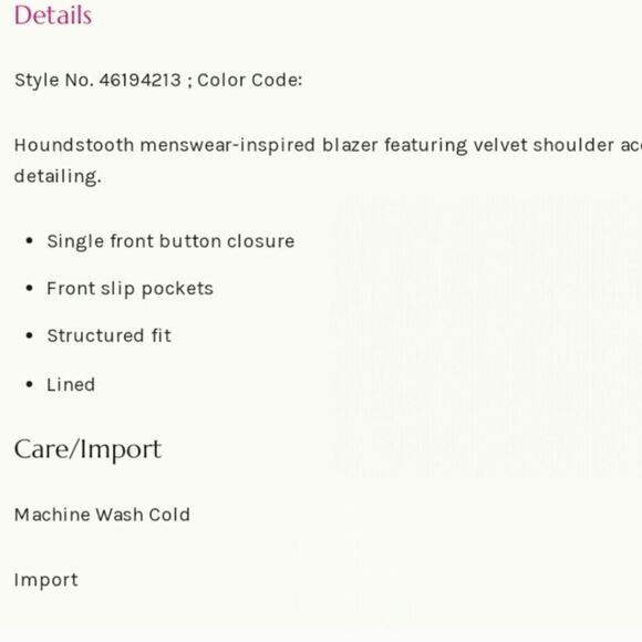 Free People Black White Houndstooth Rodeo Blazer Jacket - Picture 4 of 9